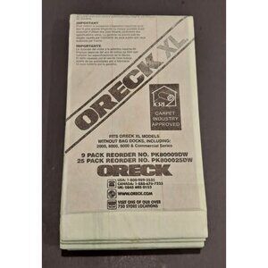 Oreck Vacuum Bags - XL Celoc HypoAllergenic System 9 Bags NEW